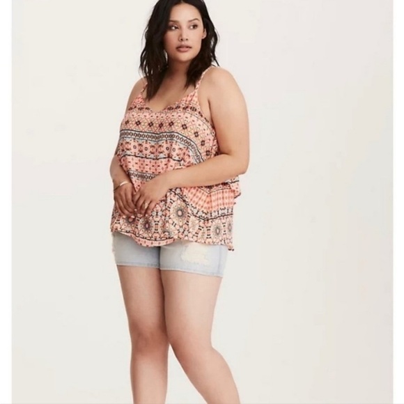Torrid Orange Boho Sleeveless Cross Back Top - Picture 1 of 12